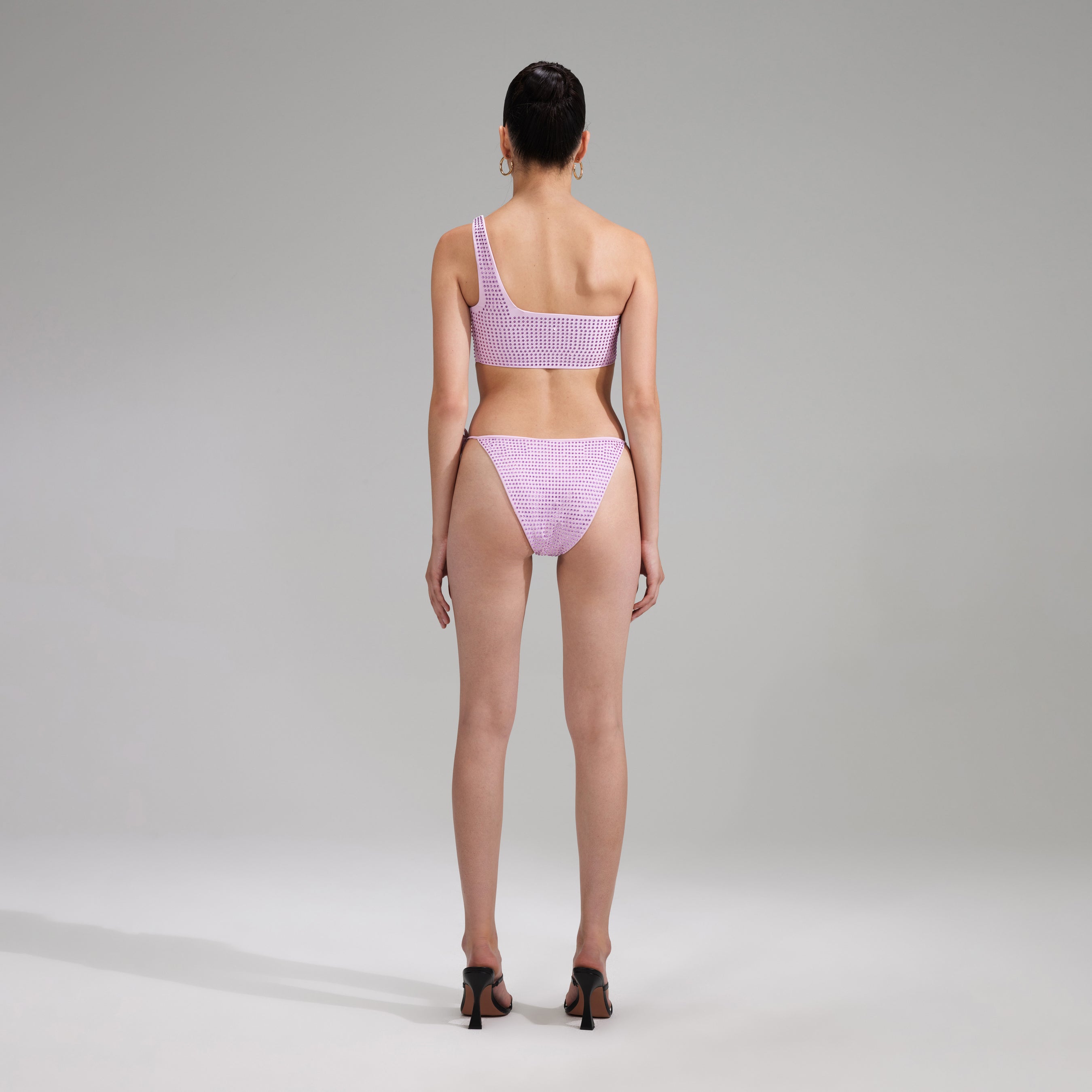 Lilac Rhinestone Brazilian Bikini Briefs