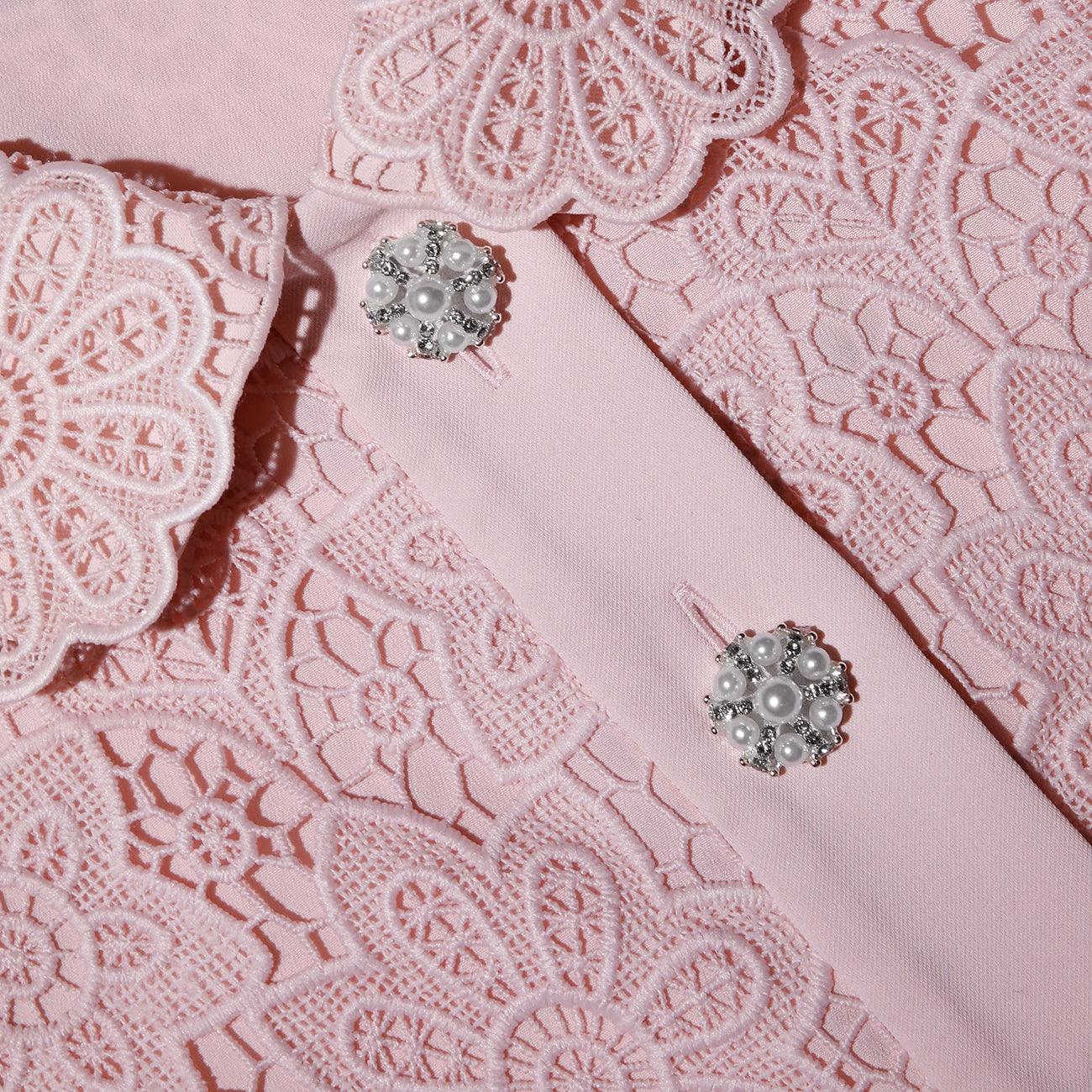 Pink Guipure Lace Jacket