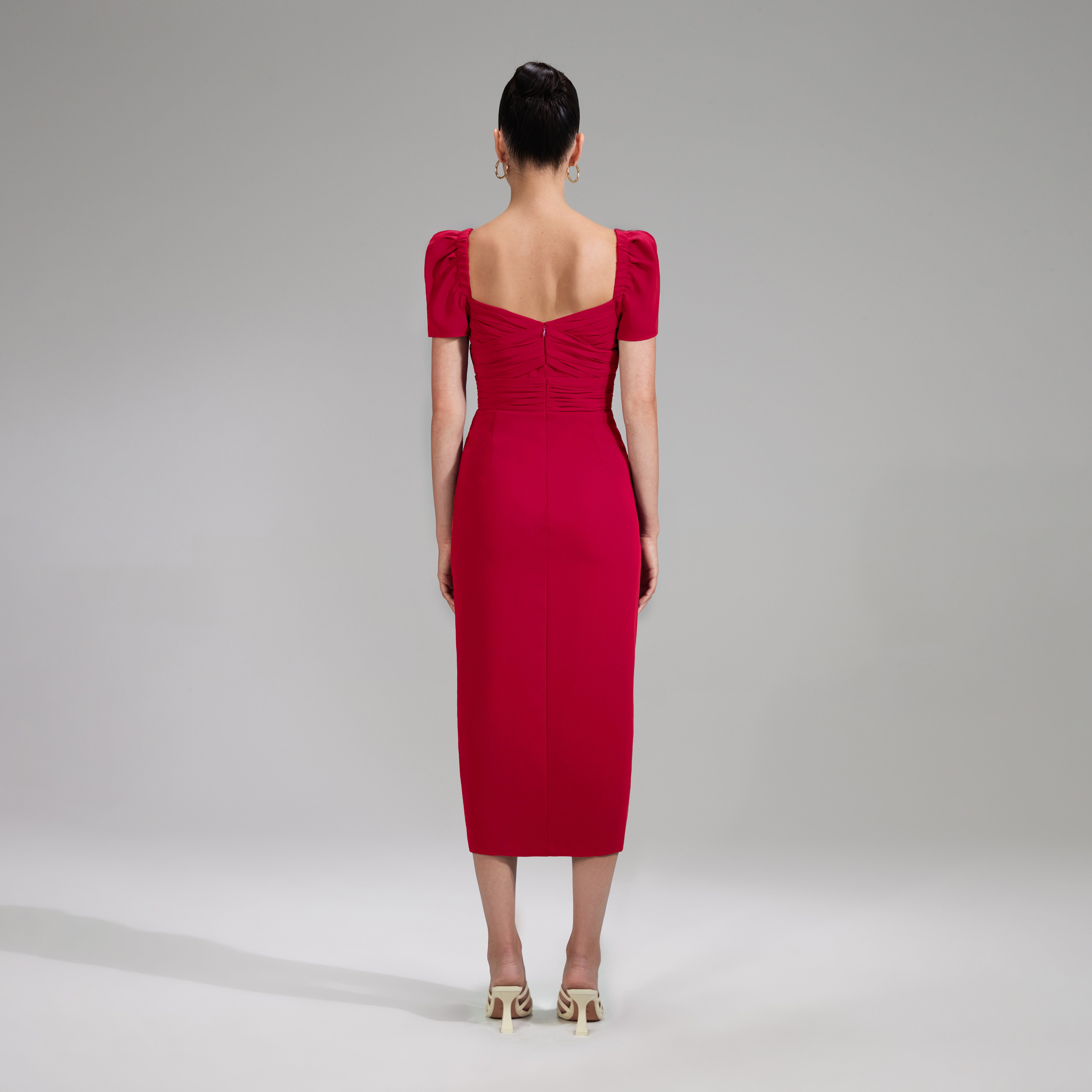 Self portrait clearance red midi dress