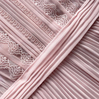 Pale Pink Chiffon Trimmed Midi Dress