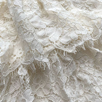 Ivory Corded Lace Tiered Midi Skirt