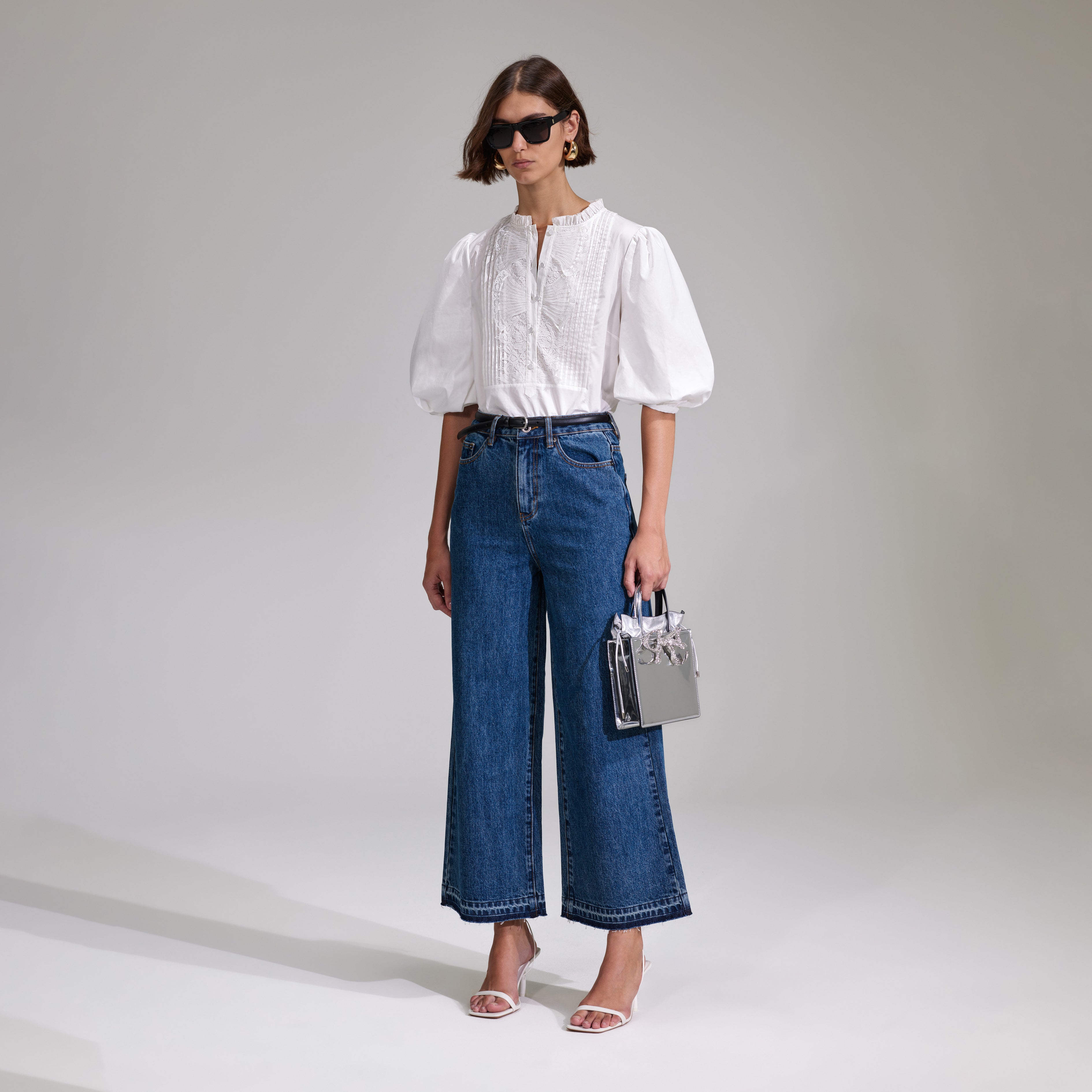 White Cotton Poplin Top