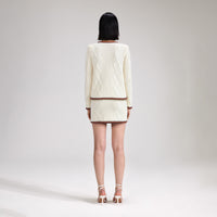 Cream Cable Knit Cardigan