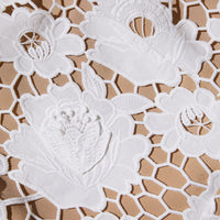 White 3D Cotton Lace Maxi Dress