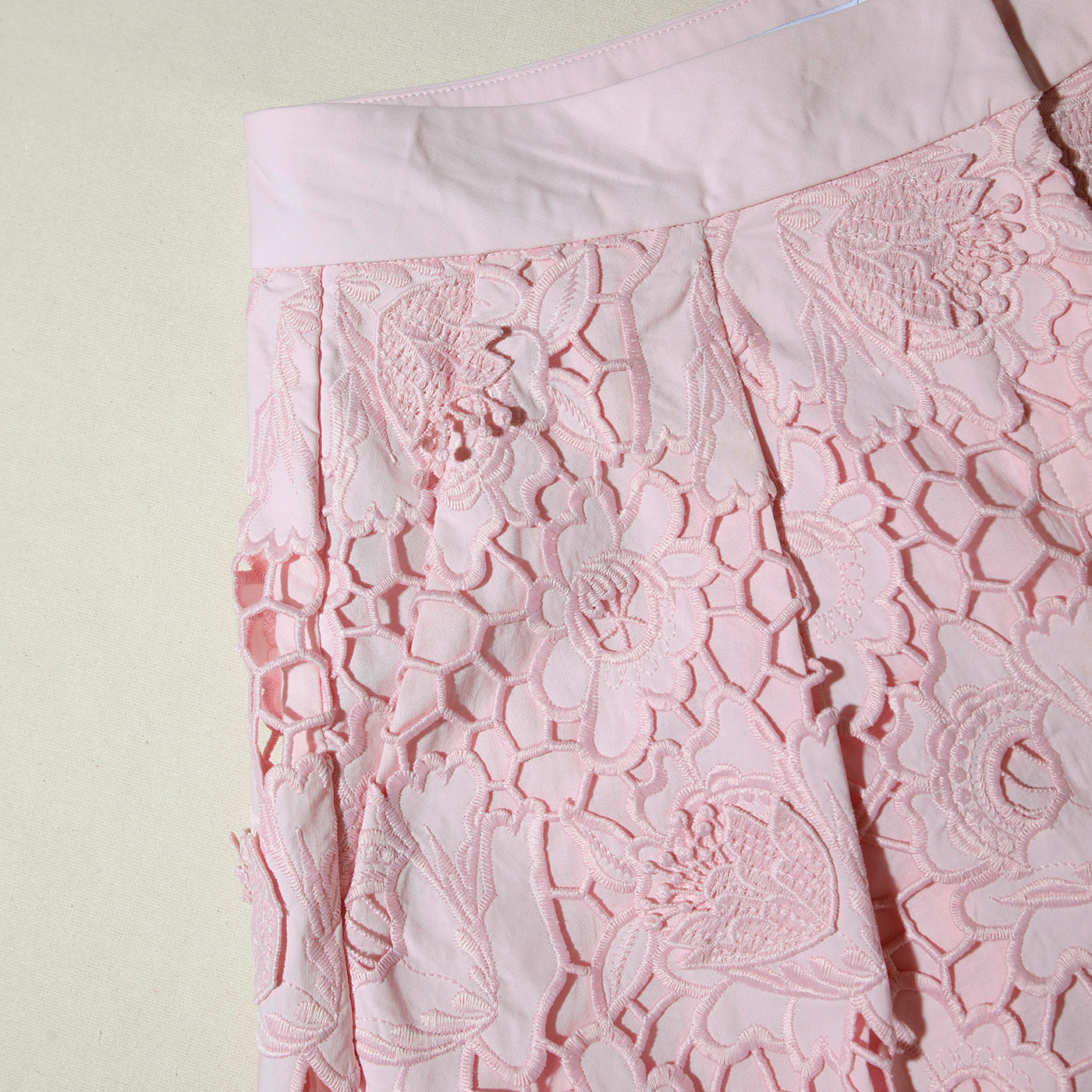 Pink 3D Cotton Lace Shorts