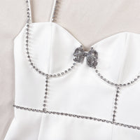 White Crepe Bow Mini Dress