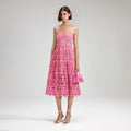 Pink Azaelea Lace Midi Dress