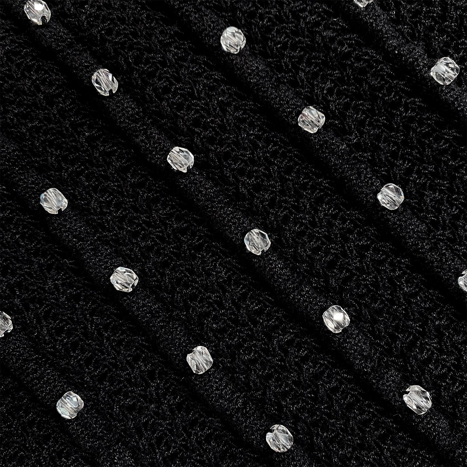 Black Beaded Strappy Knit Midi Dress