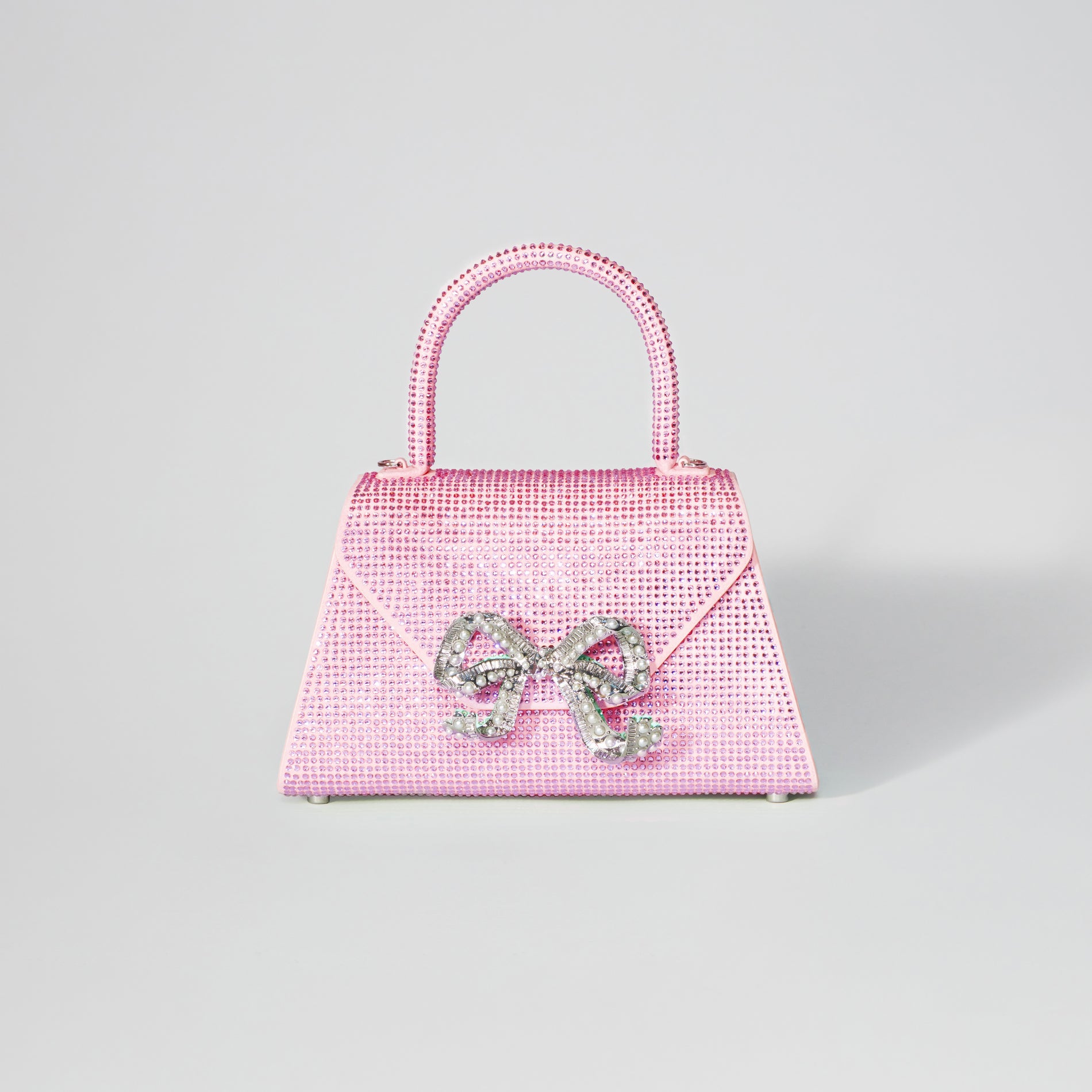 Pink Rhinestone Bow Envelope Mini Bag