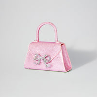 Pink Rhinestone Bow Envelope Mini Bag