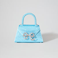 Blue Rhinestone Bow Envelope Mini Bag