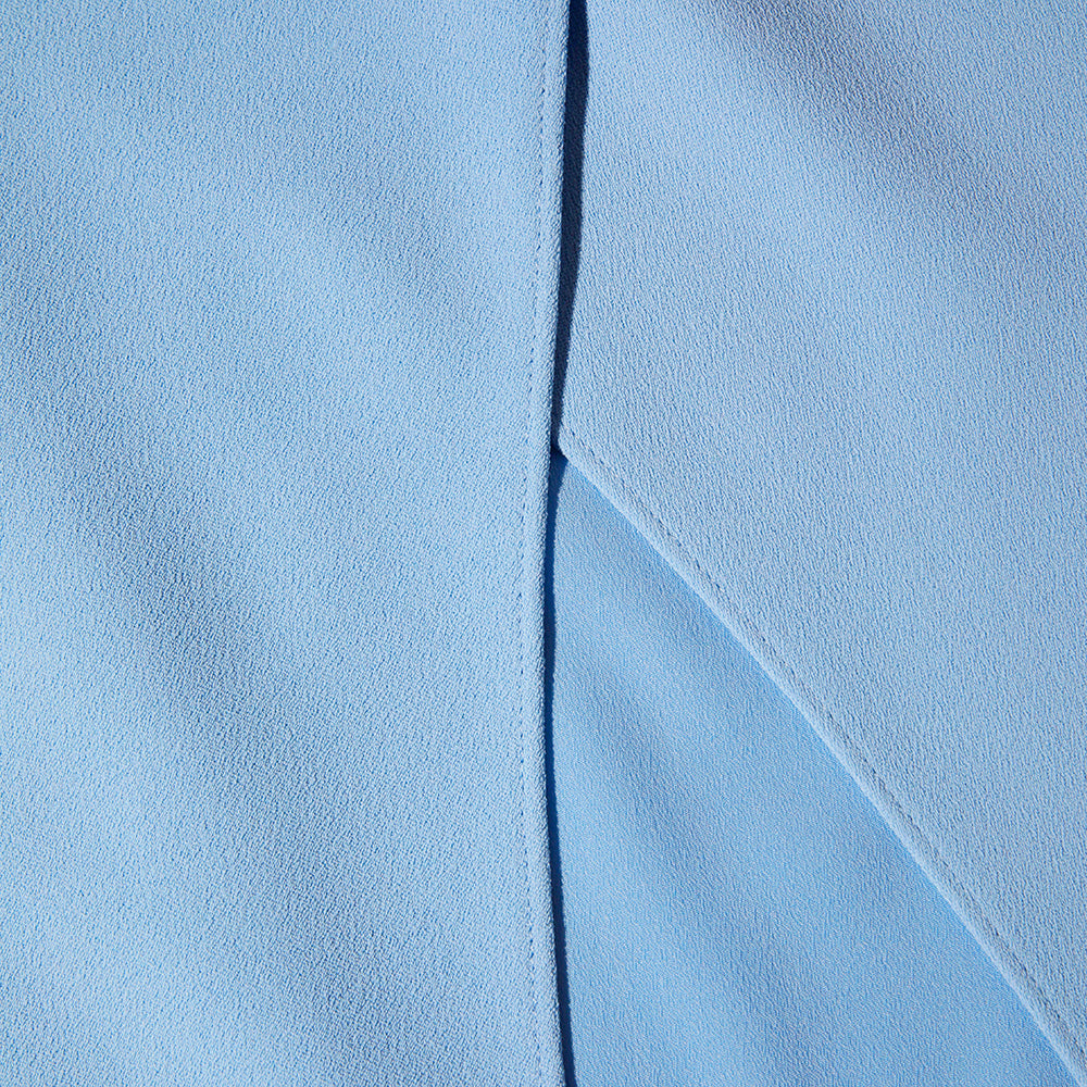 Blue Crepe Midi Dress