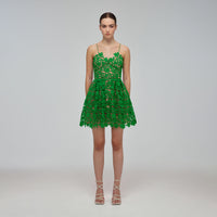 Deep Green Azaelea Mini Dress